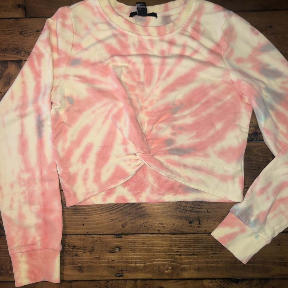 Tie dye cropped crew neck sweatshirt size small